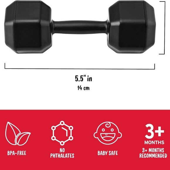 Baby Dumbbell Rattle "Buff Baby Rattle" by Genuine Fred - Picture 4 of 5